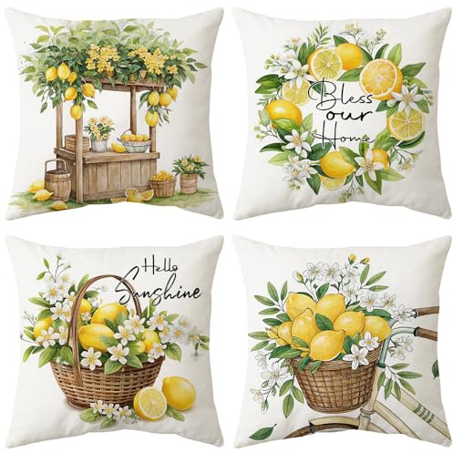 ARNTY Kissenbezüge, Kissenhüllen 45x45 4er Set Samt Sofakissen Bezug Kissenbezüge Frühling Weicher Kissenbezug für Sofa Schlafzimmer Auto