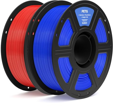 ELEGOO PETG Filament 1.75mm Blau & Rot 2KG, 3D Drcuker Filament | Robust & Langlebig 3D Drcuker Filament mit Maßgenauigkeit +/- 0.02mm, 1kg Spule (2.2lbs) für die Meisten FDM 3D Drucker