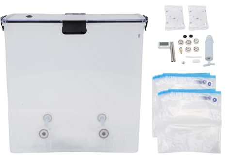 3D -Druckfilament -Trocknerbox, Filament -Dehydrator -Lagerbox, Luftfeuchtigkeitsbeweis Rolling Spool Halter mit Dichtbeutel und Thermohygrometer, Echtzeit -T