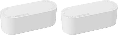 D-Line EU/CTUSMLW/SW Boîte de Rangement pour Câbles, Boîte Cache-Câble, Cache Multiprise, Garder Les Câbles Bien Rangés - Blanc, Petite (Lot de 2)