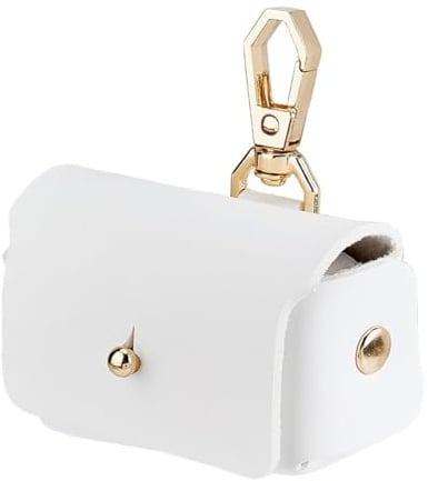 Orivin Weiße Ringträger-Kissenbox für Hunde, Leder, für Ehering, für Haustierhalsband, Antrag, Verlobungsgeschenk