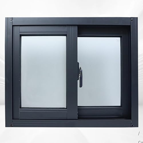 LIMENQIN Anpassbares Kellerfenster, Schiebefenster mit Fliegengitter für Badezimmer, Aluminiumfenster für Haushaltsschuppen(H40xW40cm/H15.7xW15.7in)