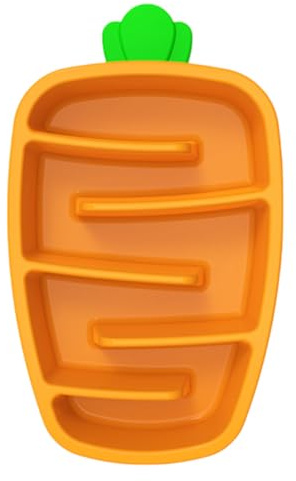SHINEOFI Bol d'alimentation Lente pour Chien Gamelle Anti-Glouton en Silicone Souple Forme Carotte Aide À Ralentir Les Repas Réduit Les Ballonnements 20.80 X 12.50 X 3.30 cm