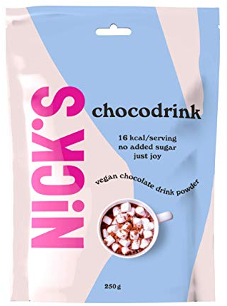 NICKS Chocolate drink, Chocolate instantáneo, Cacao en polvo sin azúcar añadido, keto, vegano, Más Cacao Más Porciones (1 x 250g)