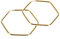 modabilé Creolen Hängend Sechseck Hexagon Damen Vergoldet (50mm) 925 Sterling Silber Form: Eckige Ohrringe Groß Edel Statement Ohrhänger für Frauen