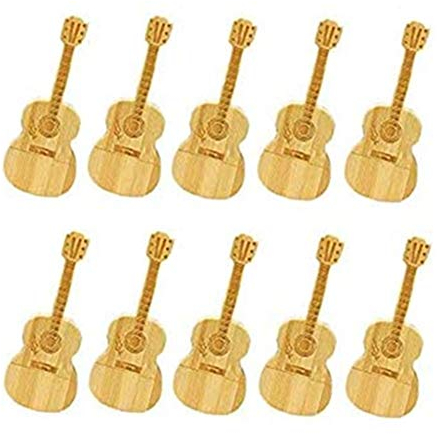 Anloter Lot de 10 clés USB 2.0 en forme de guitare en bois haute vitesse (1 Go)
