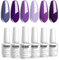 Vishine - Set di 6 smalti gel semi-permanenti per unghie, per lampada UV o LED, collezione classica, 8 ml, colore: Viola