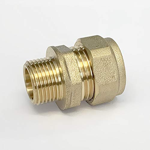 15mm x 1/4 Male Iron Straight Compression WRAS Approved Heavy Pattern Embrass