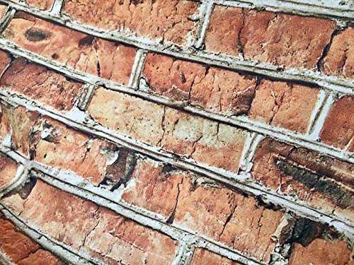 LushFabric Brick Wand-Effekt-Baumwollstoff – rote Ziegelsteine, Wanddruck, Stoff – Harry Potter 9 3/4 Plattform, Vorhänge, Polster, Hintergrund, Heimdekoration, 1 m