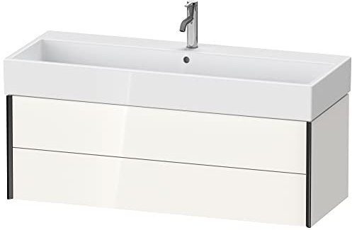 Duravit XViu 4338 Waschtischunterbau wandhängend, 2 Schubkästen, für Waschtisch Vero Air 235012, 1184x454 mm, Farbe (Front/Korpus): schwarz matt/weiß Hochglanz. - XV43380B222