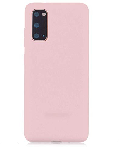 cuzz Coque Samsung Galaxy A41+{1 Pièces Protège Écran en Verre Trempé}Couleur Unie Premium Flexible Souple Silicone TPU Etui Mince Ultra-Lumière Anti-dérapante {Rose Clair}