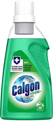 Calgon Gel Hygiène+ Anti Calcaire Lave Linge et Antibactérien - Protège contre calcaire, résidus et odeurs - 30 lavages - 1,5L