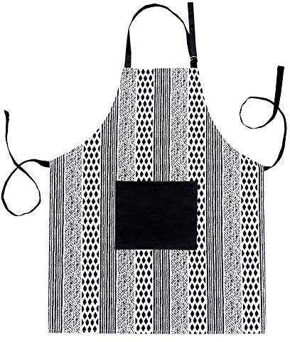 Lashuma Backschürze Schwarz weiß Männer u. Frauen, Küchenschürze Geometric 80x65 cm