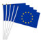 BYFRI 10pcs Unión Europea Bandera De La Mano Que Agita Bandera De La Bandera De Poliéster Servicio De Alquiler De Euro Nacional Banderas De Mano Held (14x21cm)