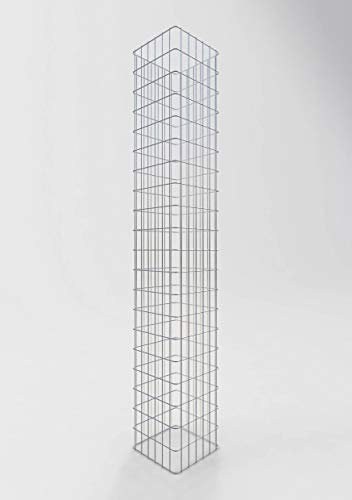 GABIONA Colonne à gabion rectangulaire galvanisée à chaud, 32 cm x 32 cm, hauteur 200 cm, MW 5 cm x 10 cm