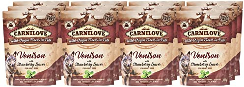 12x300 gr Carnilove Dog Pouch Hert/aardbeienblad hondenvoer