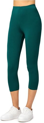 Merry Style Damen Leggings 3/4 Capri Leggings aus Viskose MS10-144 (Smaragdgrün, L)