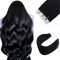 Sixstarhair Tape Extension Echthaar 50g 40cm #1 Schwarz 20 StüCk Invisible Kleber HaarverläNgerung Seidig Gerade Echthaar Extensions Skin Weft Tape Ins