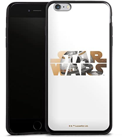 DeinDesign Slim Case extra dünn kompatibel mit Apple iPhone 6 Plus Silikon Handyhülle schwarz Hülle Star Wars Logo bb8