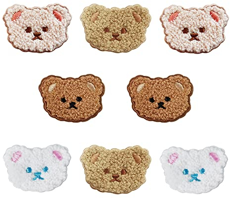 8 Pcs Embroidery Patches Bear Iron on Patches DIY Sew on Patches Animal Patch Appliques for Repair Decoration T-Shirt Jeans Shoes Hat Children Clothes