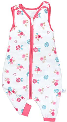 FLYISH DIRECT Gigoteuse a Pieds ete Gaze Coton, Gigoteuse tog 0.5, Turbulette ete, Turbulette a Pied 18-36 Mois, Fleur