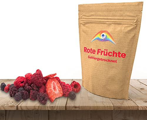 HYMOR GEFRIERGETROCKNETE FRÜCHTE - 1kg - Mix aus Himbeeren Erdbeeren Kirschen schonend gefriergetrocknet, crispy Früchte getrocknet mit intensiv-aromatischem Geschmack und voller Inhaltsstoffe