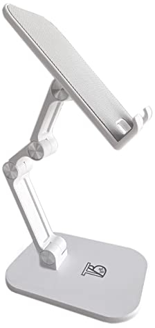 TBint Soporte estable para tableta, iPad y teléfono móvil; Plegable y Ajustable. Color: blanco