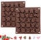 2 Pcs Silicone Chocolate Moulds, 50-Cavity Non Stick Christmas Chocolate Mould Cake DIY Baking Molds for 3D Xmas Candy with Christmas Themed Shapes