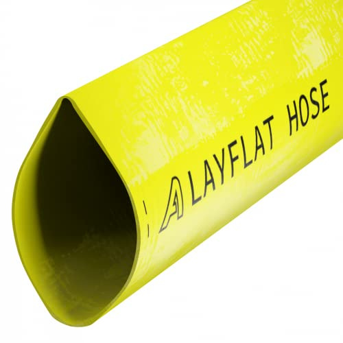25mm Bore Yellow Layflat Water Discharge Hose Pipe Pump Irrigation 10m