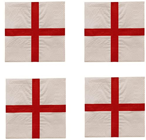 25Pcs Printed 2-Ply Paper Napkins St George Party Supplies for England Sporting Events Pub Football World Cup Celebrations Party