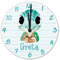 timalo® Wanduhr Tiere Kinderzimmer personalisiert mit Namen | Geschenk Uhr für Kinder mit süßen Tiermotiven | Schildkröte glasuhr-t-04