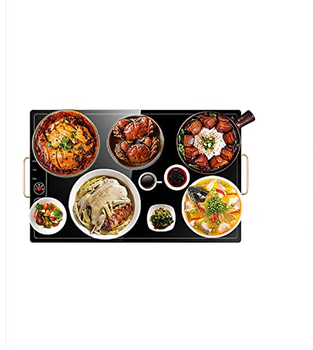 Piastra scaldavivande elettrica, vassoi riscaldanti per Feste a Buffet Scaldavivande con Piano in Vetro con Controllo della Temperatura Regolabile Il Vassoio riscaldante Elettrico