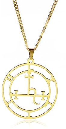 EUEAVAN Siegel der Lilith Halskette für Frauen Männer Hecate Gothic Lilith Göttin Siegel Anhänger Halskette Luzifers Zeichen Mythologie Pagan Schmuck Geschenk (Lilith Gold)