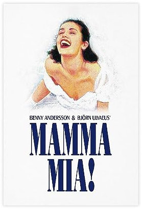 Mamma Mia Musikposter auf Leinwand, Poster, Wandkunst, Dekor, Bild, Gemälde für Wohnzimmer, Schlafzimmer, Dekoration, ungerahmt, 40 x 60 cm