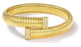 GoldChic Vintage Nagel Armband 10mm breit Edelstahl Damen Frauen Armbänder Verstellbare Stretch Elastischer Armreif in 18K Vergoldet