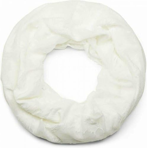 HomeRelax&Style Loop Schal Damen » Teddy Winterschal Kunstpelz » dicker Winterschal » Damenschal warm & weich (Weiß/Creme)