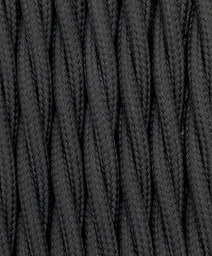 Cavo in tessuto da 10 metri, 3 fili, stoffa, per sospensione, cavo per lampada, intrecciato, 3x1,5, 3G01,5, Antracite Grigio