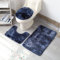 DAZZLEEX 3-teiliges Badematten-Set, rutschfeste Badematten und WC-Vorleger, Badezimmerteppich-Set, Matte mit WC-Deckelbezug, Marineblau