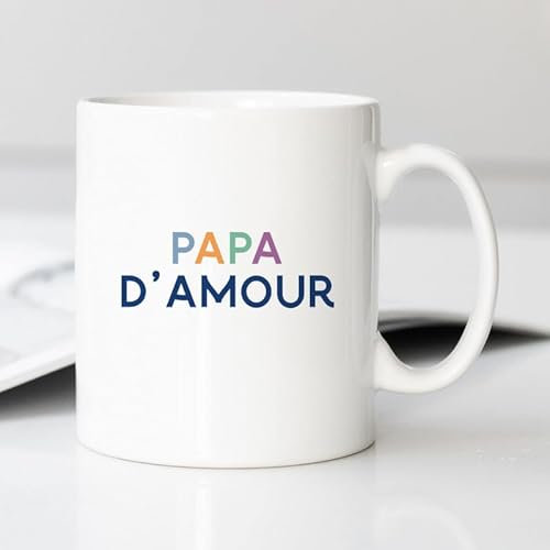 We Are Family, Mug Humoristique, Papa d'Amour Coloré, Thème Pour papa, Idée Cadeau Original Humour, Idée cadeau Famille, Ami, Collègue, Anniversaire, en Céramique, 330 ml, Blanc