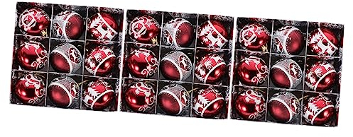 TOPBATHY 27 STK Weihnachtskugeln weihnachtsdeko Christbaumschmuck weihnachtlich bemalte Kugeln grüne Ornamente für den Weihnachtsbaum Dekor Weihnachtskugel-Anhänger Christbaumkugeln Plastik