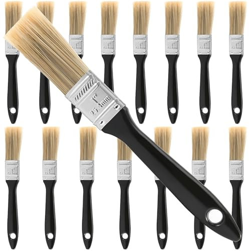 ZOENHOU 18 Pieces 1 Inch Paint Brush Set, Paint Brush Decorating with Treated Plastic Handle, Professional Paint Brushes Tools for DIY Paint, Home, Furniture, Fences, Deck, and Wall Trim, 2403061501