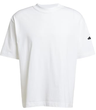 adidas Herren Essentials Lose Fit Three Bar Shirt, White/Black, XXL
