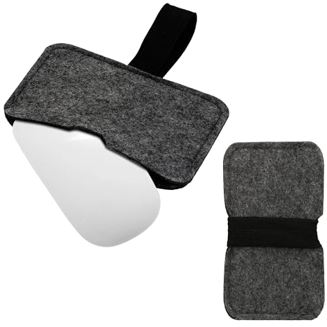 kwmobile Custodia Mouse Wireless Compatibile con Apple Magic Mouse 1 / Magic Mouse 2 / Logitech Pebble Wireless - Astuccio in Feltro con Elastico - Porta Mouse da Viaggio - Grigio Scuro/Nero