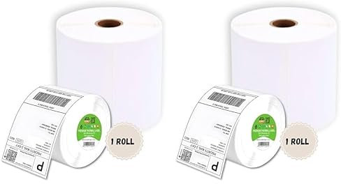 Double Dragon 100 x 150 mm (4 x 6) Premium Coated Self-Adhesive Direct Thermal Label for Zebra, MUNBYN Printers [1 Roll - 500 Label] (Pack of 2)