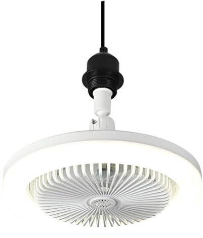 Hobaca Ventilador de Techo con LED Regulable 30W, E27 Lampara y control remoto, 3 Velocidades, Ventilador Moderno Silencioso para Dormitorio