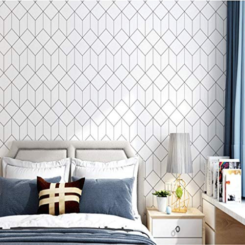 Generic Papier Peint, Papier Peint Graphique Autocollant Pvc, Papier Peint Autocollant Imperméable À L'Eau Dans La Chambre/Blanc D/0,6 * 3 Mètres