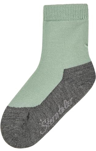 Sterntaler Socken kurz - Innenfrottee im Sohlenbereich - Unisex Kinder Socken mit kurzem Schaft im Woll Mix - atmungsaktive Sportsocken - Outdoor Socken - Ideal für Gummistiefel - steingrün, Größe 34