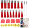 29 Stück Edelstahl Dichtungsdüse Rubber Nozzle Tool Kit,Einteiliger Edelstahldüsen Silikon Dichtungsdüsen Set Kartuschenspitzen Dichtungsfinisher Dichtmittel Werkzeug für Bodenabdichtungs