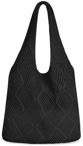 Aucuu Strandtasche Damen, Gehäkelte Mesh Strand Tote Bag, Damen Gestrickte Umhängetasche, Häkeltasche für den Sommer, Beach Bags For Women, Groß Umhängetasche für Urlaub Reisen Strand Sommer