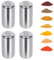 4pc Mini Salt Shakers, Salt and Pepper Shakers, Small Mini Salt and Pepper Shakers, Spice Shaker, Stainless Steel Salt Shaker for Travel, Camping (S Hole)